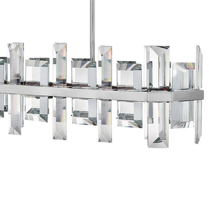 Fredrick Ramond Odette 8 Light 42" Wide Linear Chandelierwith Emerald Cut Crystal Panels