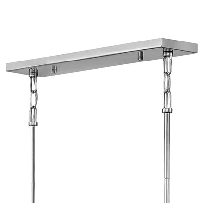 Fredrick Ramond Odette 8 Light 42" Wide Linear Chandelierwith Emerald Cut Crystal Panels