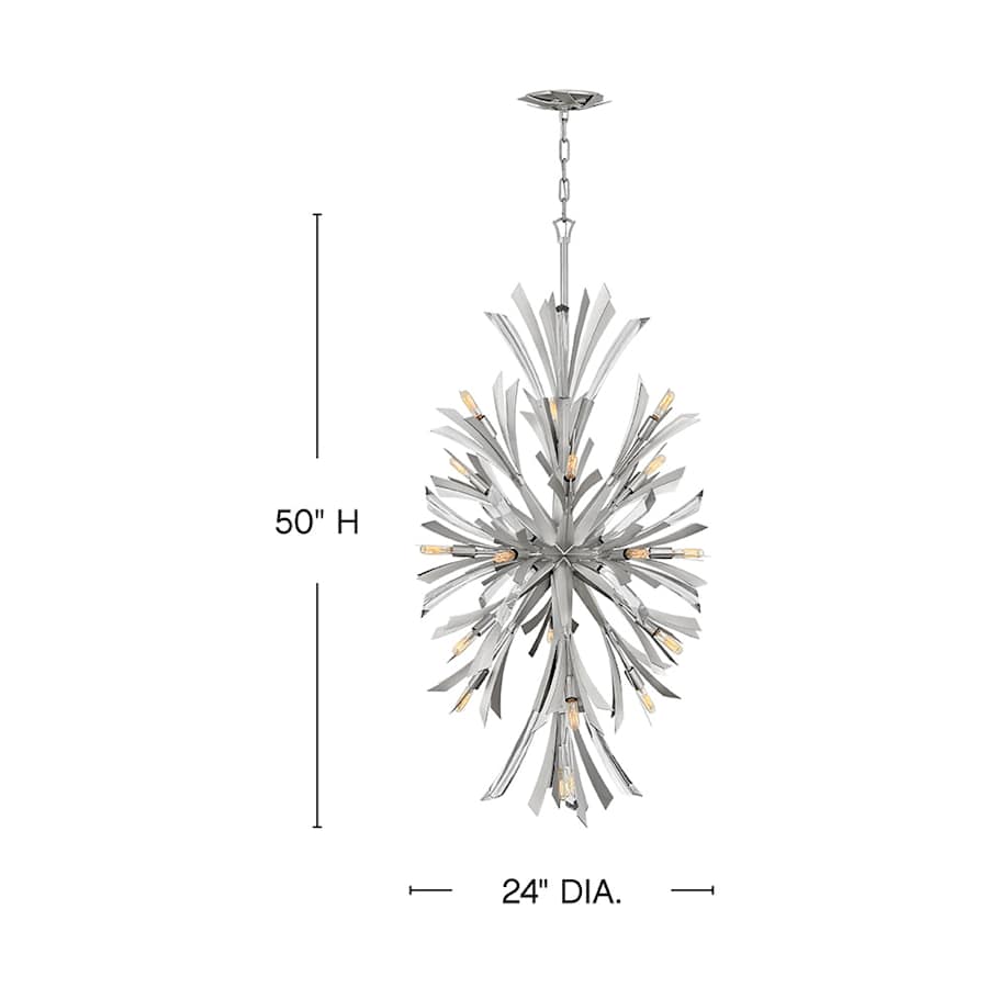 Fredrick Ramond Vida 19 Light 24" Wide Crystal Abstract Chandelier