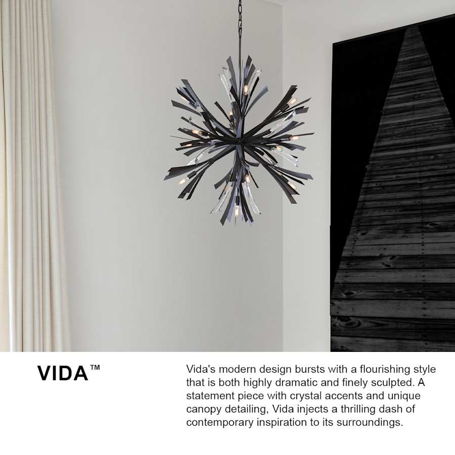 Fredrick Ramond Vida 19 Light 24" Wide Crystal Abstract Chandelier