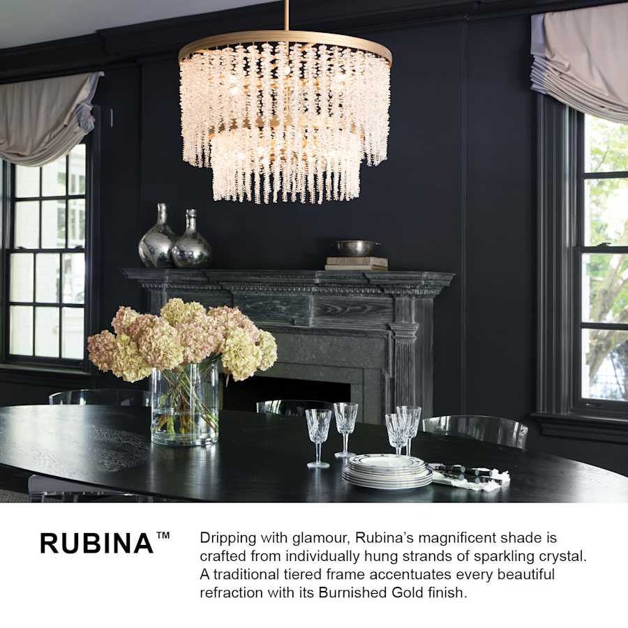 Fredrick Ramond Rubina 6 Light 30" Wide Crystal Drum Chandelier