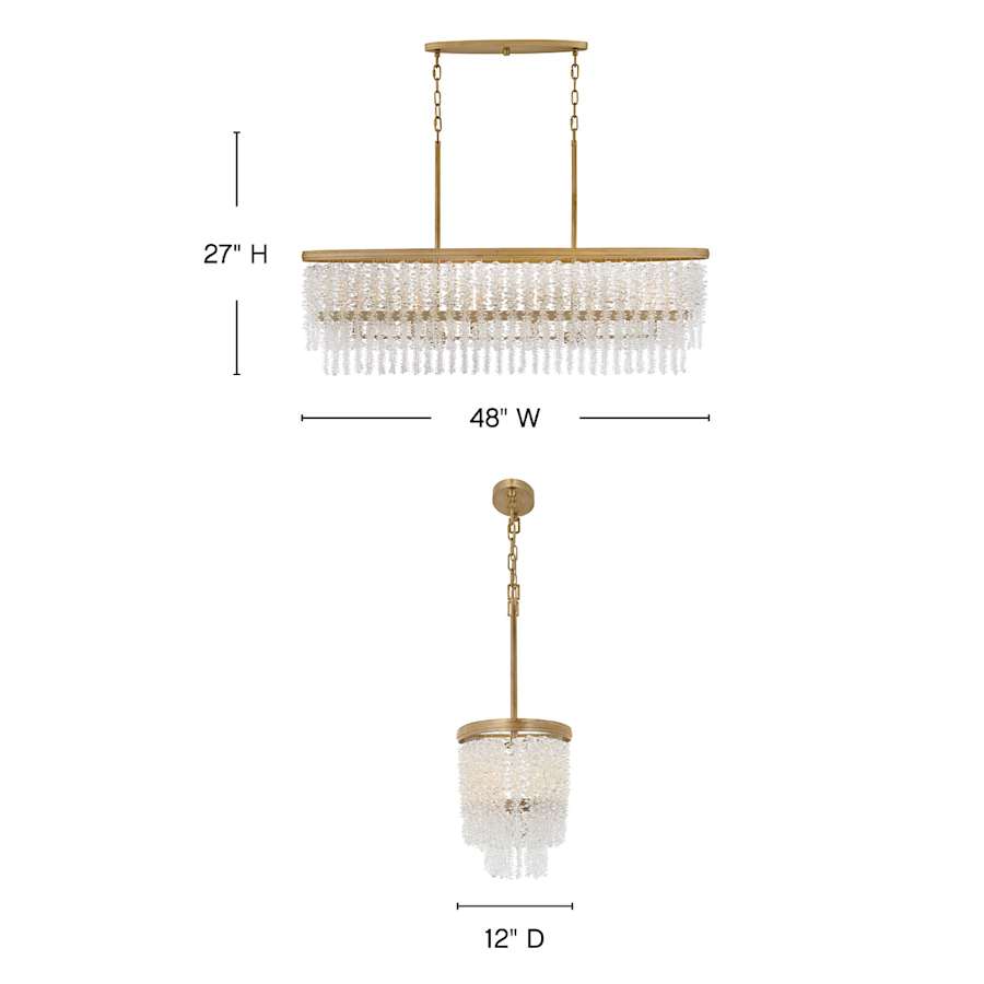 Fredrick Ramond Rubina 6 Light 48" Wide Crystal Linear Chandelier