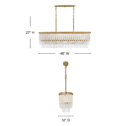 Fredrick Ramond Rubina 6 Light 48" Wide Crystal Linear Chandelier