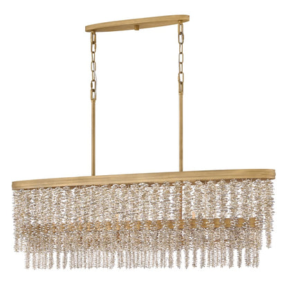 Fredrick Ramond Rubina 6 Light 48" Wide Crystal Linear Chandelier