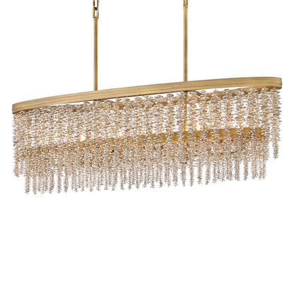 Fredrick Ramond Rubina 6 Light 48" Wide Crystal Linear Chandelier