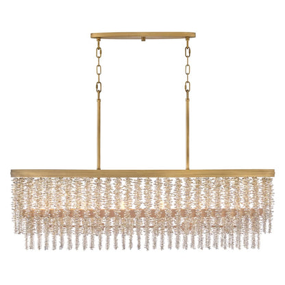Fredrick Ramond Rubina 6 Light 48" Wide Crystal Linear Chandelier
