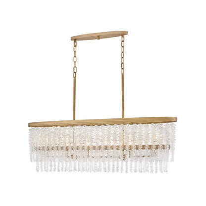 Fredrick Ramond Rubina 6 Light 48" Wide Crystal Linear Chandelier