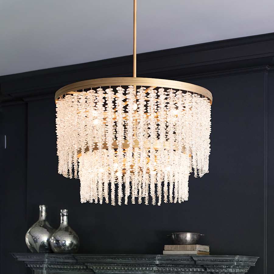 Fredrick Ramond Rubina 12 Light 30" Wide Crystal Waterfall Chandelier