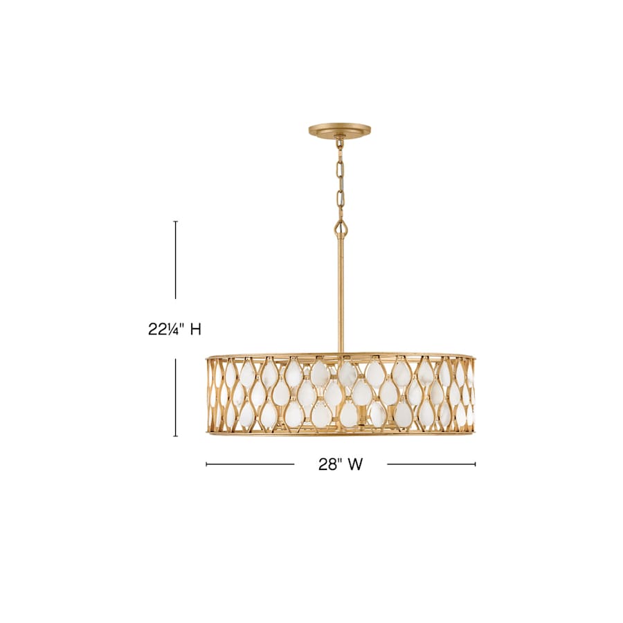 Fredrick Ramond Estie 6 Light 28" Wide Drum Chandelier