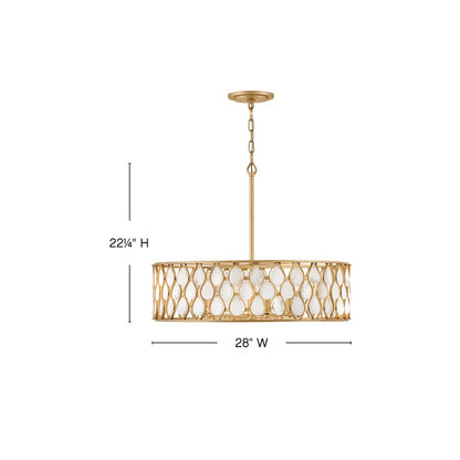 Fredrick Ramond Estie 6 Light 28" Wide Drum Chandelier