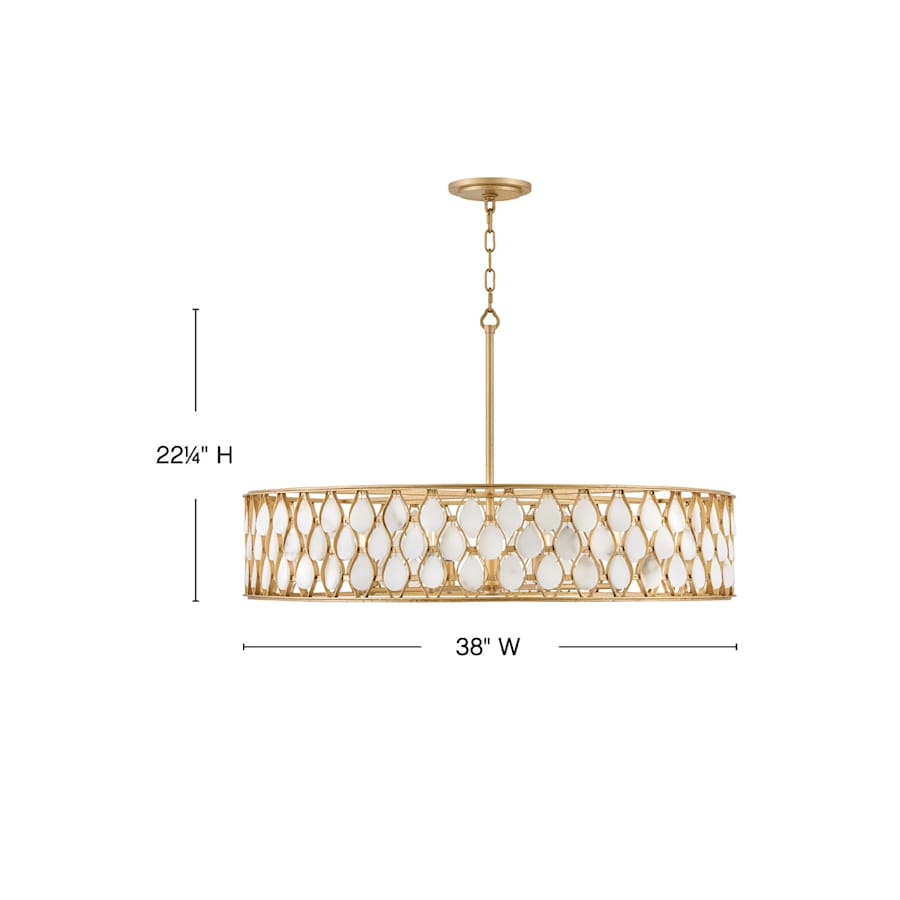 Fredrick Ramond Estie 8 Light 38" Wide Drum Chandelier
