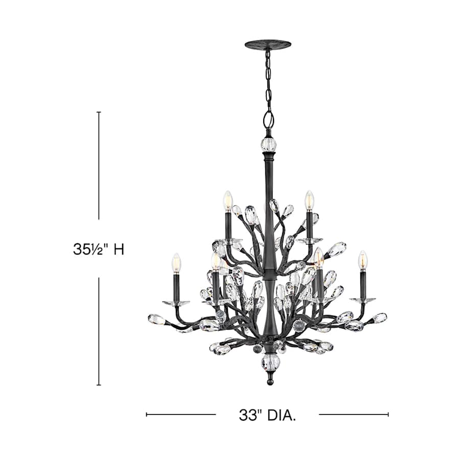 Fredrick Ramond Eve 9 Light 33" Wide LED Crystal Candle Style Chandelier