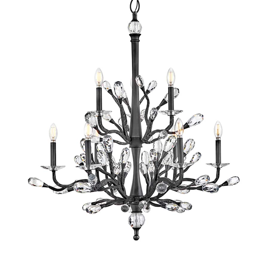 Fredrick Ramond Eve 9 Light 33" Wide LED Crystal Candle Style Chandelier