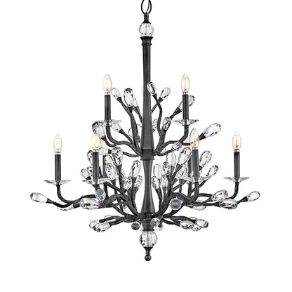 Fredrick Ramond Eve 9 Light 33" Wide LED Crystal Candle Style Chandelier