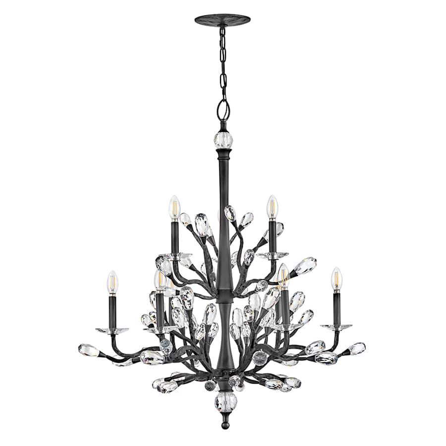 Fredrick Ramond Eve 9 Light 33" Wide LED Crystal Candle Style Chandelier