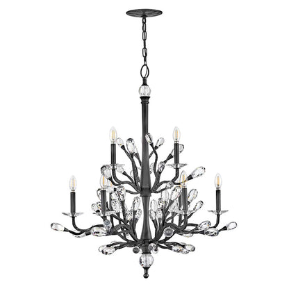 Fredrick Ramond Eve 9 Light 33" Wide LED Crystal Candle Style Chandelier
