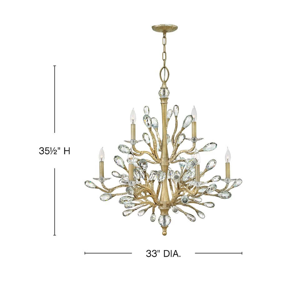 Fredrick Ramond 9 Light 2 Tier Candle Style Chandelier from the Eve Collection