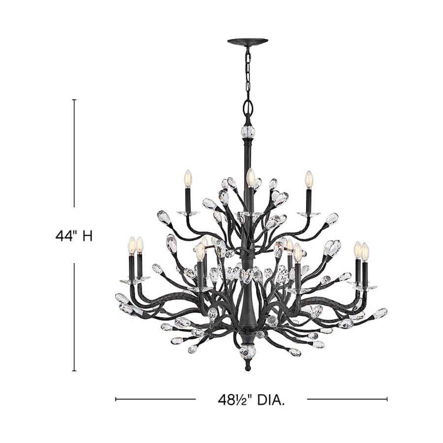Fredrick Ramond Eve 12 Light 49" Wide LED Crystal Candle Style Chandelier