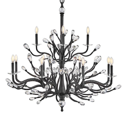 Fredrick Ramond Eve 12 Light 49" Wide LED Crystal Candle Style Chandelier