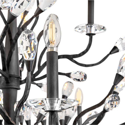 Fredrick Ramond Eve 12 Light 49" Wide LED Crystal Candle Style Chandelier
