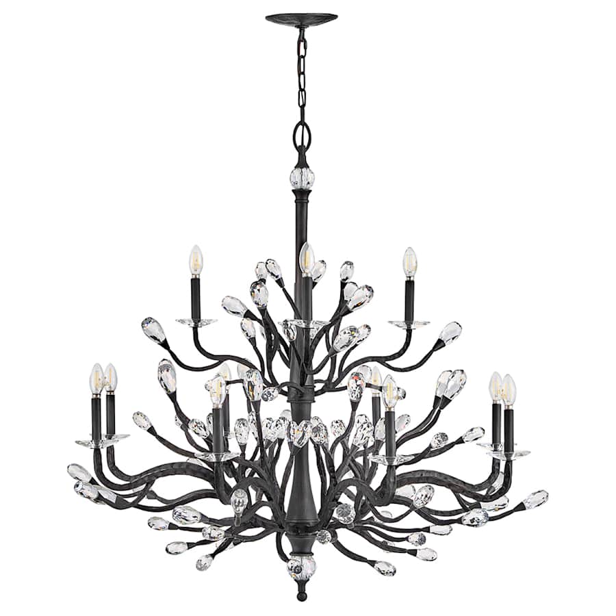 Fredrick Ramond Eve 12 Light 49" Wide LED Crystal Candle Style Chandelier
