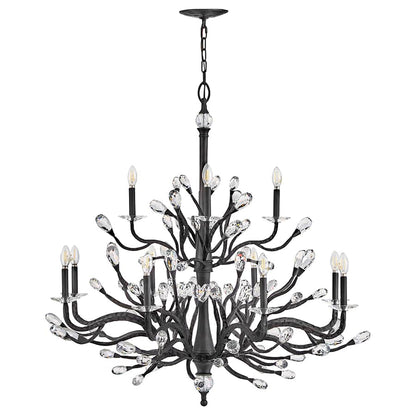 Fredrick Ramond Eve 12 Light 49" Wide LED Crystal Candle Style Chandelier