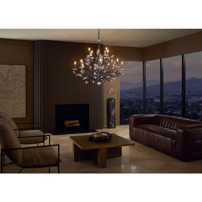 Fredrick Ramond Eve 12 Light 49" Wide LED Crystal Candle Style Chandelier