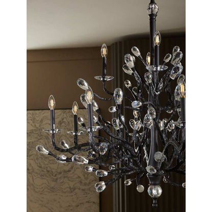 Fredrick Ramond Eve 12 Light 49" Wide LED Crystal Candle Style Chandelier