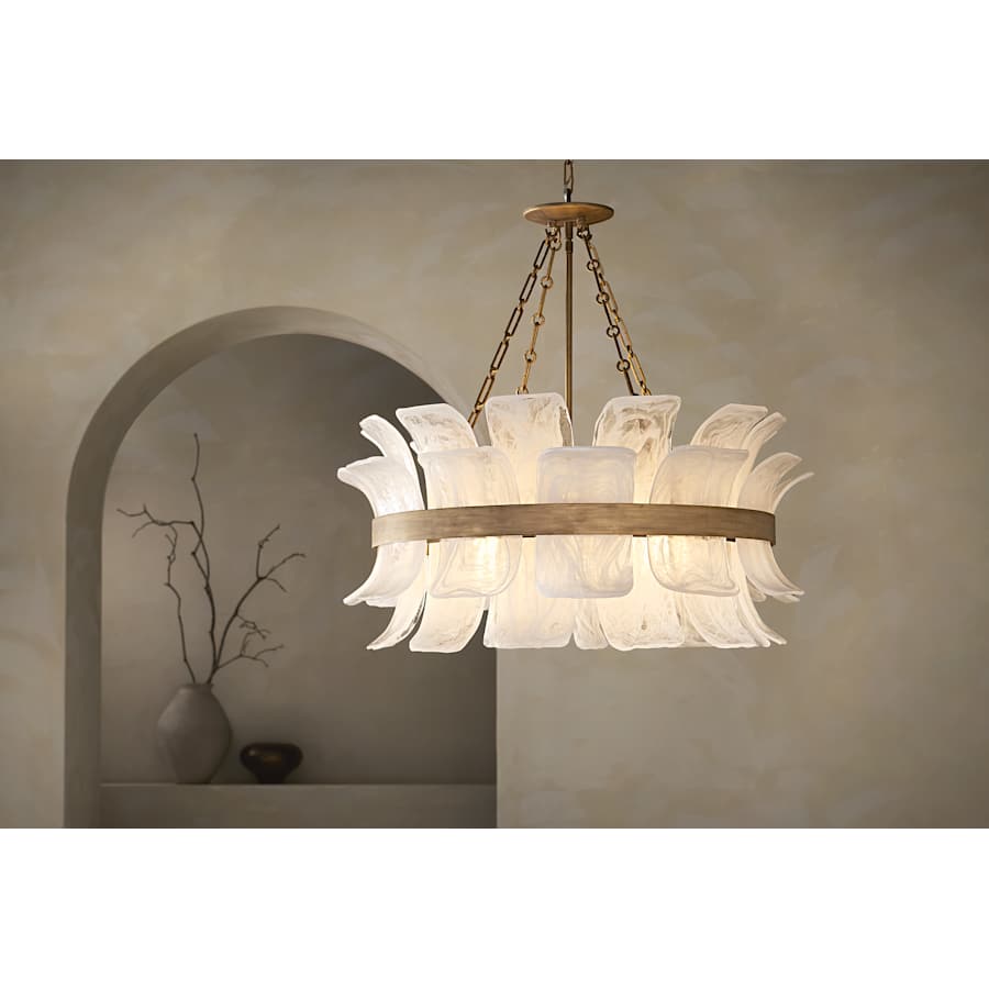 Fredrick Ramond Fleur 6 Light 34" Wide Drum Chandelier