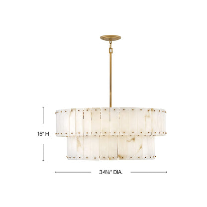 Fredrick Ramond Simone 8 Light 34" Wide Waterfall Chandelier with Alabaster Shades
