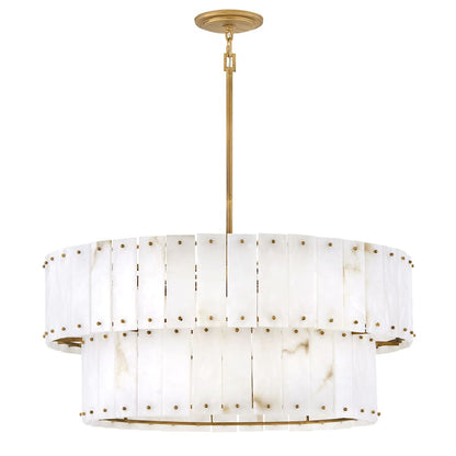 Fredrick Ramond Simone 8 Light 34" Wide Waterfall Chandelier with Alabaster Shades