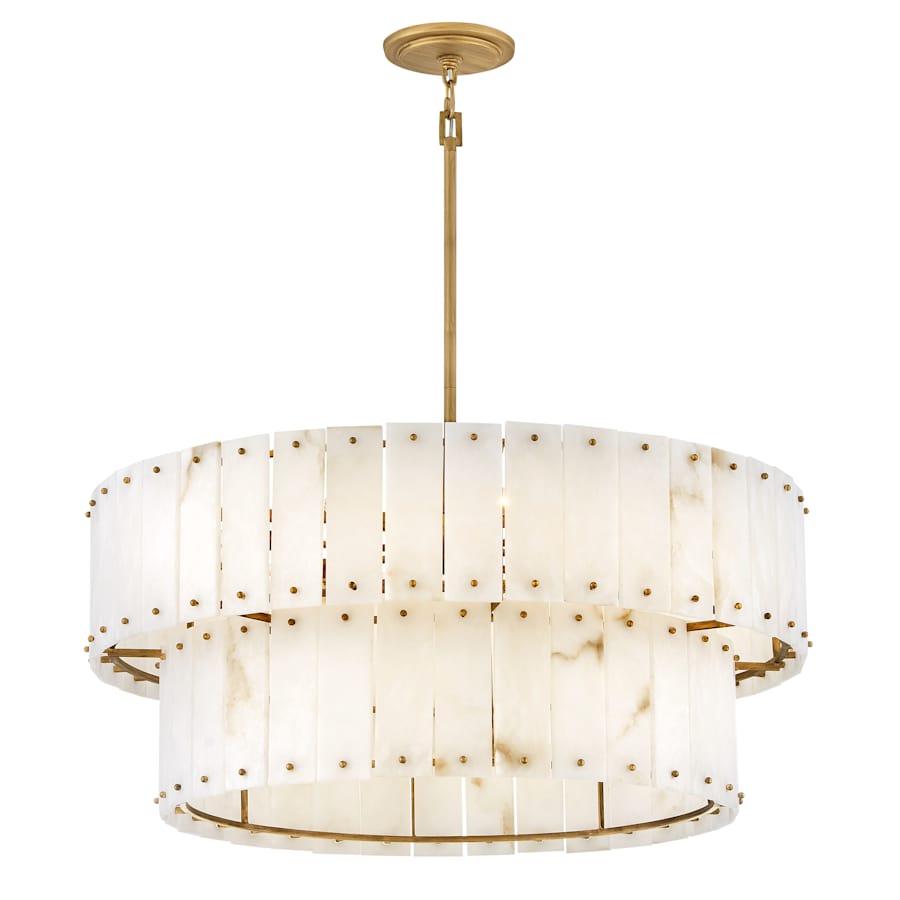 Fredrick Ramond Simone 8 Light 34" Wide Waterfall Chandelier with Alabaster Shades