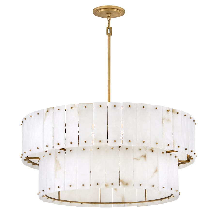Fredrick Ramond Simone 8 Light 34" Wide Waterfall Chandelier with Alabaster Shades