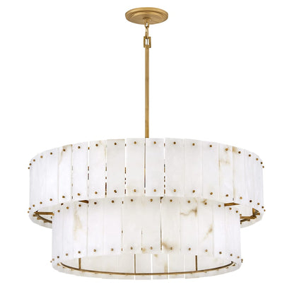 Fredrick Ramond Simone 8 Light 34" Wide Waterfall Chandelier with Alabaster Shades
