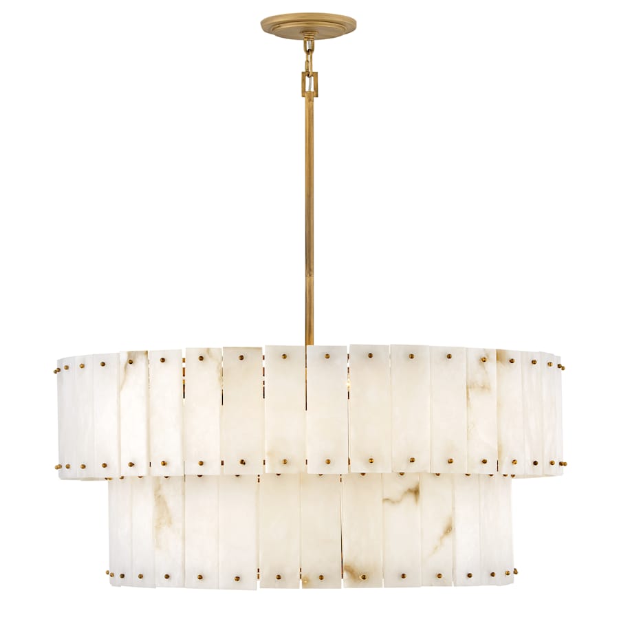Fredrick Ramond Simone 8 Light 34" Wide Waterfall Chandelier with Alabaster Shades