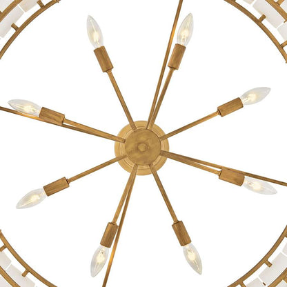 Fredrick Ramond Simone 8 Light 34" Wide Waterfall Chandelier with Alabaster Shades