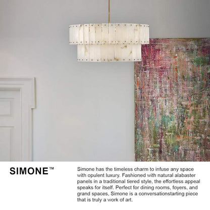 Fredrick Ramond Simone 8 Light 34" Wide Waterfall Chandelier with Alabaster Shades