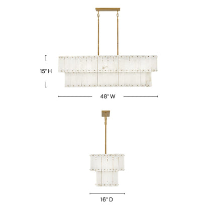 Fredrick Ramond Simone 8 Light 48" Wide Linear Chandelier with Alabaster Shades