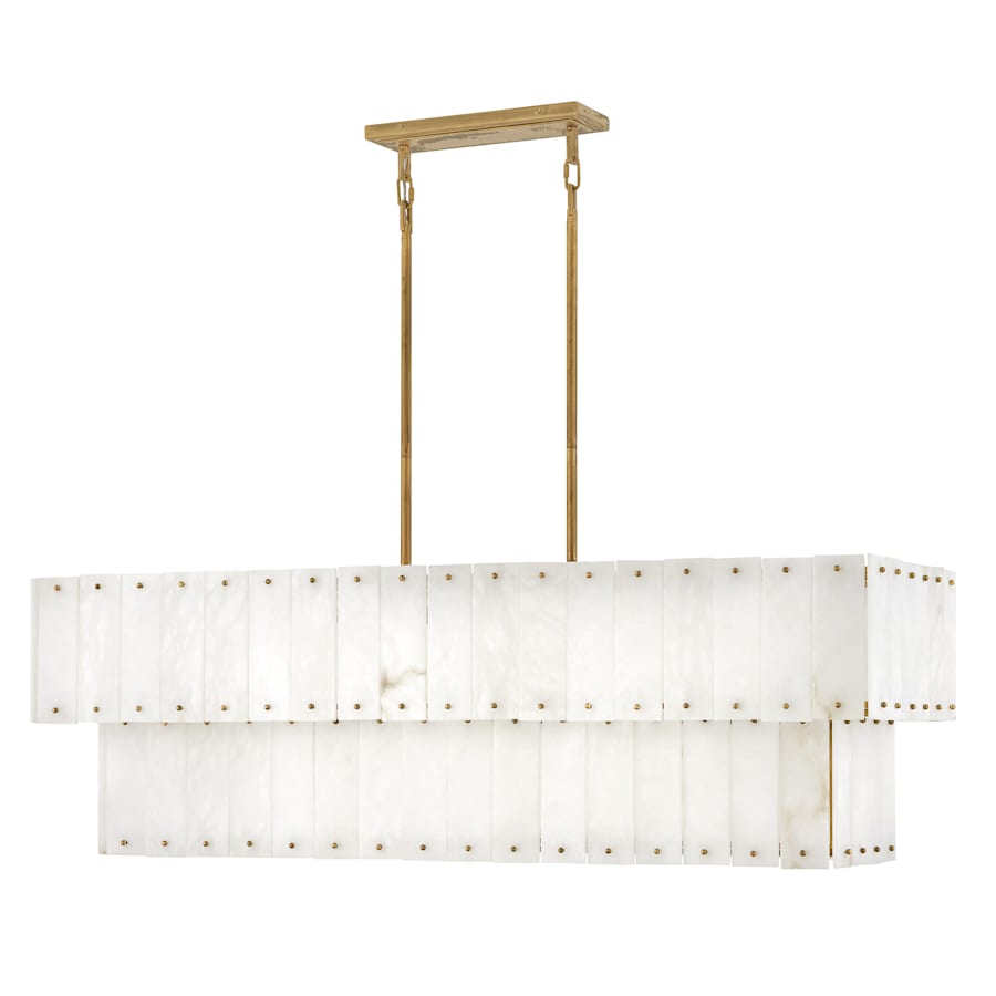 Fredrick Ramond Simone 8 Light 48" Wide Linear Chandelier with Alabaster Shades