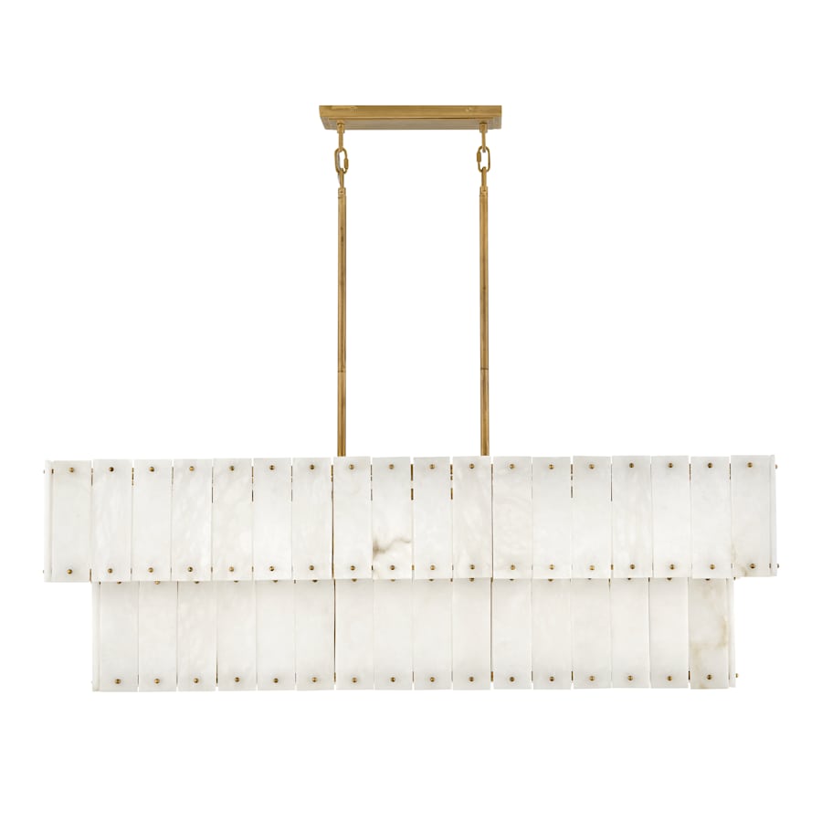 Fredrick Ramond Simone 8 Light 48" Wide Linear Chandelier with Alabaster Shades