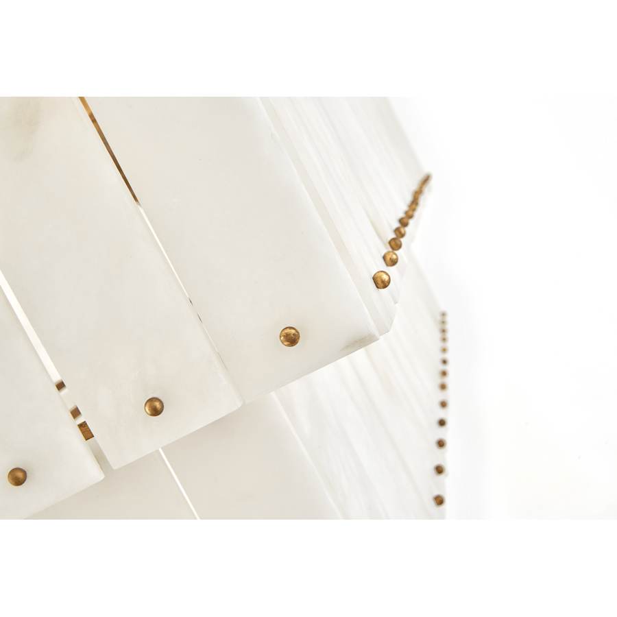 Fredrick Ramond Simone 8 Light 48" Wide Linear Chandelier with Alabaster Shades