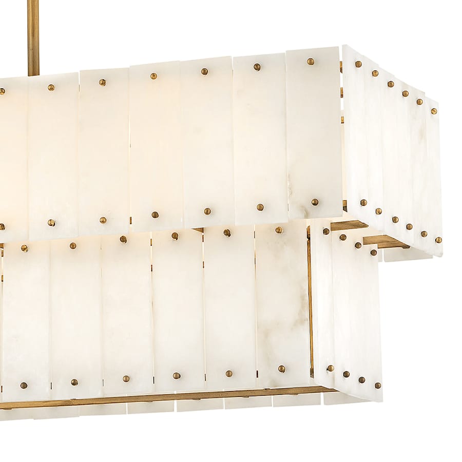 Fredrick Ramond Simone 8 Light 48" Wide Linear Chandelier with Alabaster Shades
