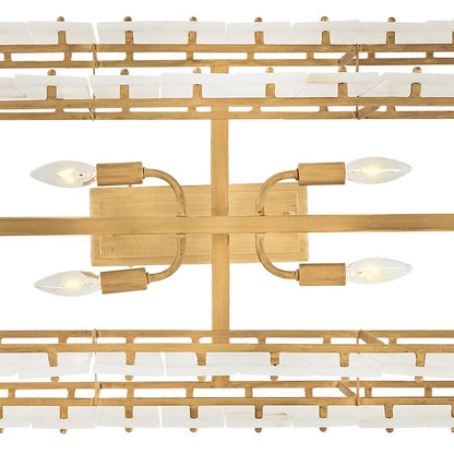 Fredrick Ramond Simone 8 Light 48" Wide Linear Chandelier with Alabaster Shades