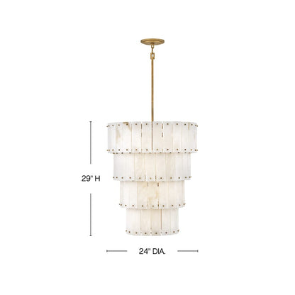 Fredrick Ramond Simone 9 Light 24" Wide Waterfall Chandelier with Alabaster Shades
