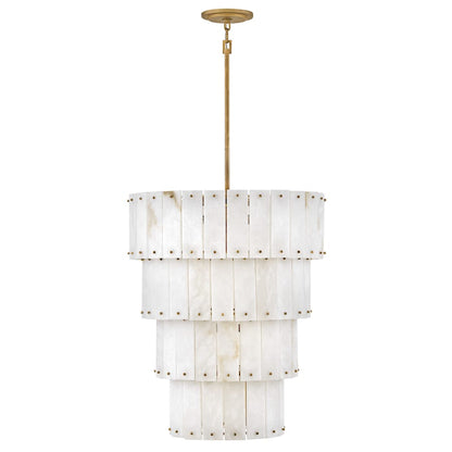 Fredrick Ramond Simone 9 Light 24" Wide Waterfall Chandelier with Alabaster Shades