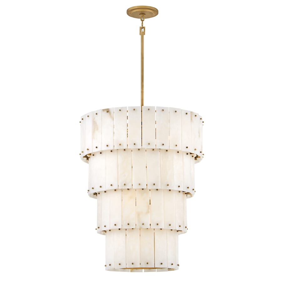 Fredrick Ramond Simone 9 Light 24" Wide Waterfall Chandelier with Alabaster Shades