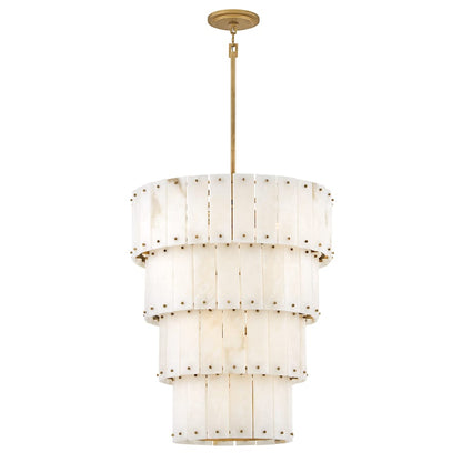 Fredrick Ramond Simone 9 Light 24" Wide Waterfall Chandelier with Alabaster Shades