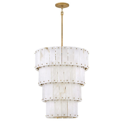 Fredrick Ramond Simone 9 Light 24" Wide Waterfall Chandelier with Alabaster Shades