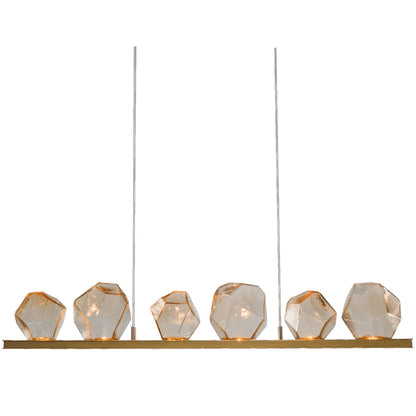 Hammerton Studio Gem 44" Wide 10 Light Hand Blown Glass LED Linear Suspension