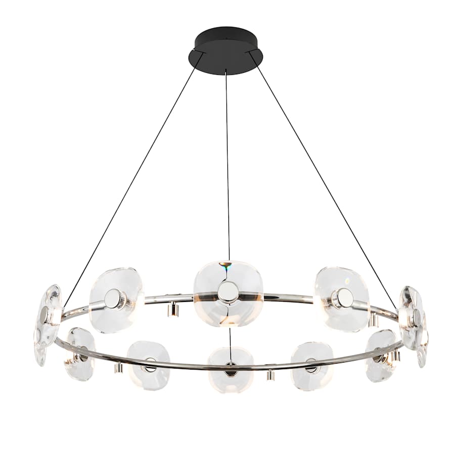 Golden Lighting Celestia 18 Light 49" Wide LED Crystal Ring Chandelier